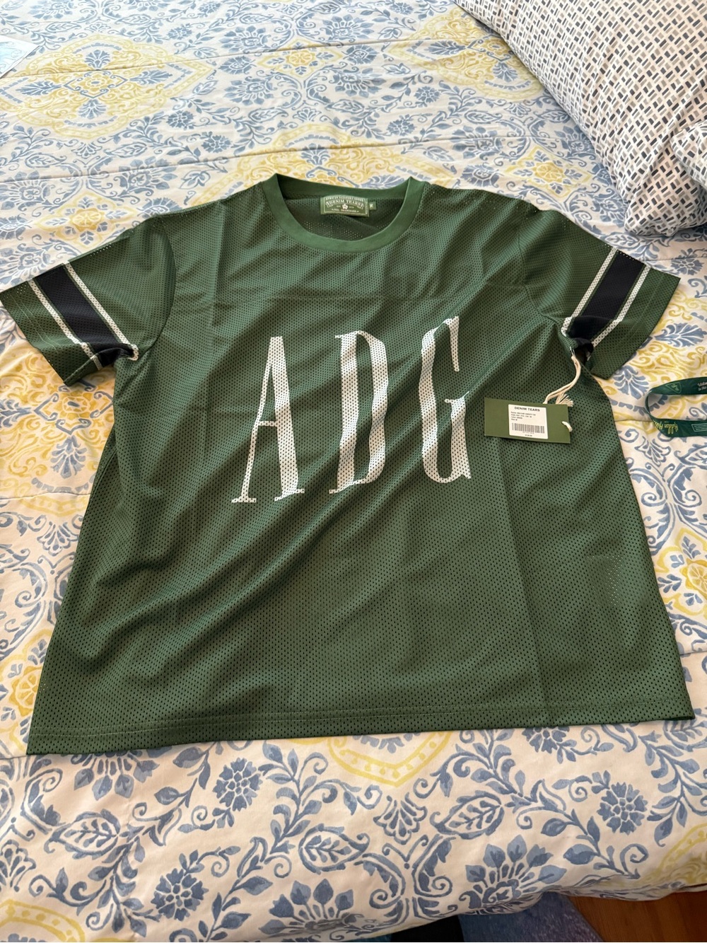 Denim Tears ADG Green Mesh Logo Athletic Tee